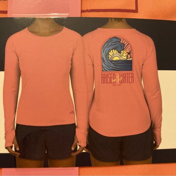 Reel Life Jacks Beach Long Sleeve UV Protection Beach Top Women’s Small Pink - Picture 1 of 6